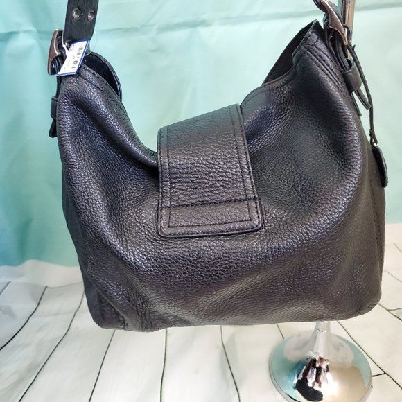 BANANA REPUBLIC Black Pebbled Leather Handbag - Picture 6 of 8